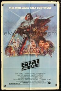 3r278 EMPIRE STRIKES BACK style B 1sheet '80 George Lucas sci-fi classic, cool artwork by Tom Jung!