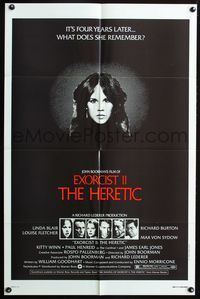 3r290 EXORCIST II: THE HERETIC one-sheet '77 Linda Blair, Boorman's sequel to Friedkin's movie!