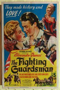 3r308 FIGHTING GUARDSMAN 1sheet '46 Parker & sexy Anita Louise make history & love, Alexandre Dumas