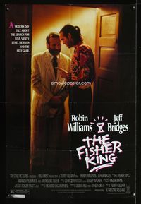 3r318 FISHER KING DS one-sheet poster '91 great image of Jeff Bridges talking w/Robin Williams!