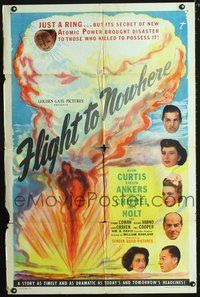 3r335 FLIGHT TO NOWHERE 1sheet '46 Atomic Power brought disaster to those who killed to possess it!