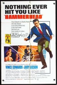 3r409 HAMMERHEAD one-sheet poster '68 cool images of detective Vince Edwards & sexy Judy Geeson!