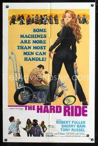 3r417 HARD RIDE one-sheet poster '71 Robert Fuller, sexy biker, AIP, more than most men can handle!