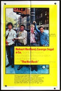 3r456 HOT ROCK one-sheet poster '72 Robert Redford, George Segal, cool cast picture on the street!