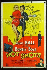 3r457 HOT SHOTS one-sheet movie poster '56 Huntz Hall & The Bowery Boys, sexy Joi Lansing!