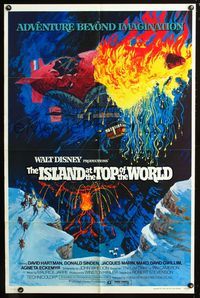 3r484 ISLAND AT THE TOP OF THE WORLD one-sheet '74 Disney's adventure beyond imagination, cool art!