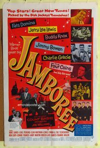 3r493 JAMBOREE one-sheet poster '57 Fats Domino, Jerry Lee Lewis & other early rockers pictured!