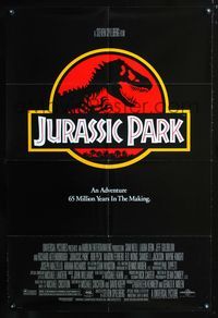 3r508 JURASSIC PARK one-sheet '93 Steven Spielberg, Richard Attenborough re-creates dinosaurs!