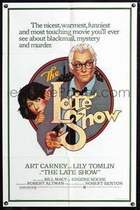 3r529 LATE SHOW one-sheet movie poster '77 great Richard Amsel artwork of Art Carney & Lily Tomlin!