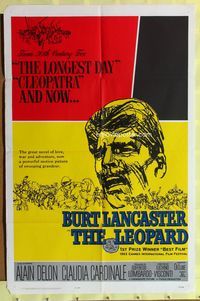 3r533 LEOPARD one-sheet poster '66 Luchino Visconti's Il Gattopardo, cool art of Burt Lancaster!