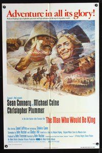 3r577 MAN WHO WOULD BE KING one-sheet poster '75 art of Sean Connery & Michael Caine by Tom Jung!