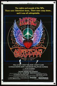 3r603 MORE AMERICAN GRAFFITI style A one-sheet movie poster '79 cool Mouse/Kelley psychadelic art!