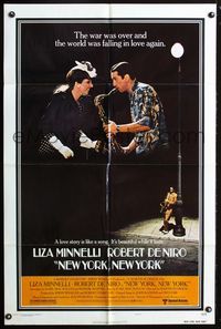 3r623 NEW YORK NEW YORK style B one-sheet '77 Robert De Niro plays sax while Liza Minnelli sings!