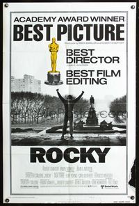 3r726 ROCKY style B 1sheet '77 classic image of boxer Sylvester Stallone at Philadelphia Art Museum!