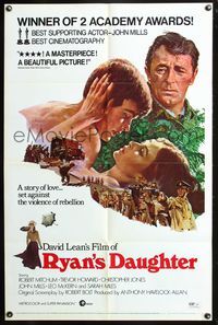 3r746 RYAN'S DAUGHTER style C 1sh '70 David Lean, completely different art of Sarah Miles & Mitchum!