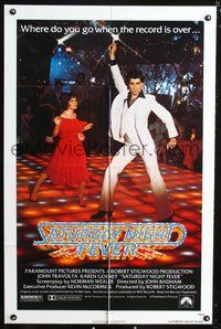 3r756 SATURDAY NIGHT FEVER one-sheet movie poster '77 best image of disco dancer John Travolta!