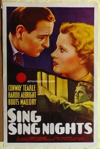 3r785 SING SING NIGHTS one-sheet R50 three men shoot a man to death, but which bullet killed him?