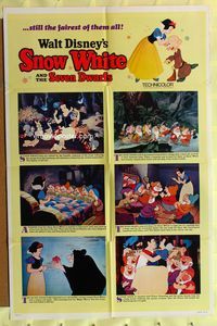 3r795 SNOW WHITE & THE SEVEN DWARFS style B 1sh R67 cool imageas & story from Walt Disney classic!