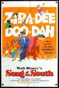 3r803 SONG OF THE SOUTH one-sheet poster R80 Walt Disney, Uncle Remus, Br'er Rabbit, Fox & Bear!