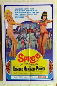 3r814 SPREE style C one-sheet poster '67 sexy dancers Jayne Mansfield & Juliet Prowse in Las Vegas!