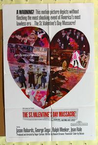 3r818 ST. VALENTINE'S DAY MASSACRE one-sheet '67 most shocking event of America's most lawless era!