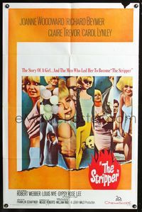 3r835 STRIPPER one-sheet '63 the story of the men who led sexy Joanne Woodward to be a stripper!