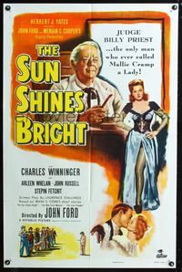 3r843 SUN SHINES BRIGHT 1sh '53 Charles Winninger in adaptation of Irvin Cobb stories by John Ford!