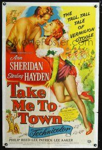 3r853 TAKE ME TO TOWN one-sheet movie poster '53 great art of sexy Ann Sheridan & Sterling Hayden!