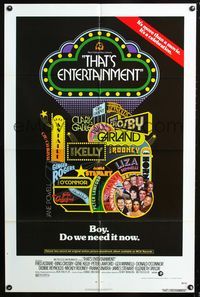 3r874 THAT'S ENTERTAINMENT one-sheet movie poster '74 classic MGM Hollywood stars, cool artwork!