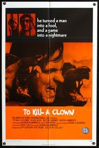 3r898 TO KILL A CLOWN int'l one-sheet '72 wild image of snarling Alan Alda w/dogs, Blythe Danner!