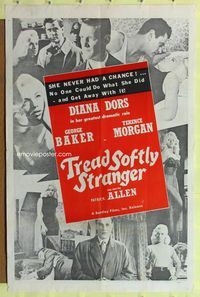 3r911 TREAD SOFTLY STRANGER 1sheet '58 six images of sexy Diana Dors, in her greatest dramatic role!