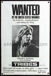 3r914 TRIBES one-sheet movie poster '71 Jan-Michael Vincent is wanted by the United States Marines!
