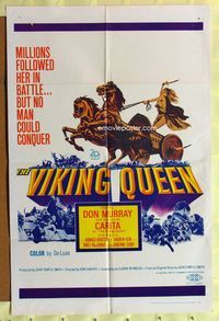 3r949 VIKING QUEEN one-sheet movie poster '67 Don Murray, sexy art of Carita w/sword & chariot!