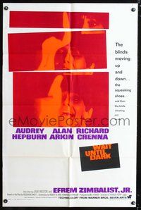 3r954 WAIT UNTIL DARK one-sheet movie poster '67 blind Audrey Hepburn is terrorized by a burglar!