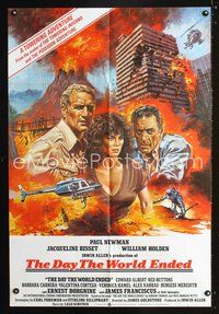 3r967 WHEN TIME RAN OUT English 1sheet '80 The Day The World Ended, art of Newman, Holden & Bisset!