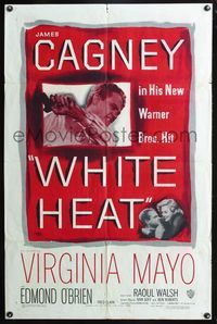 3r971 WHITE HEAT one-sheet '49 James Cagney, Virginia Mayo, classic film noir, top of the world, Ma!