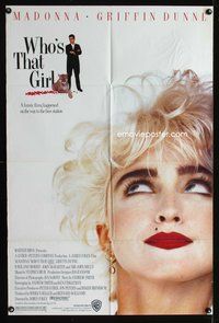 3r977 WHO'S THAT GIRL one-sheet poster '87 great portrait of young rebellious Madonna, Griffin Dunne