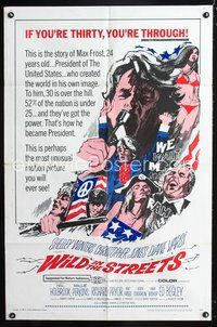 3r978 WILD IN THE STREETS one-sheet movie poster '68 Christopher Jones & teens take over the U.S.!