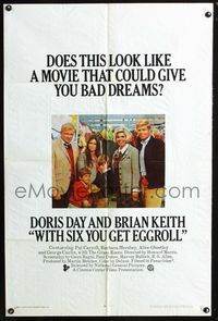 3r986 WITH SIX YOU GET EGGROLL one-sheet '68 Doris Day, Brian Keith, Pat Carroll, Barbara Hershey