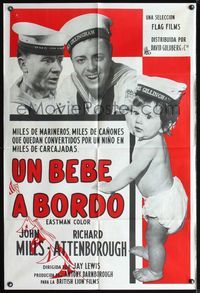 3t593 BABY & THE BATTLESHIP Argentinean '57 English sailors John Mills & Richard Attenborough!