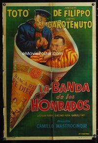 3t597 BAND OF HONEST MEN Argentinean '56 great wacky art of Toto & Peppino De Filippo in money!