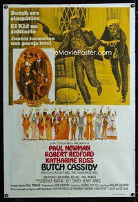 3t618 BUTCH CASSIDY & THE SUNDANCE KID Argentinean '69 Paul Newman, Robert Redford, Katharine Ross