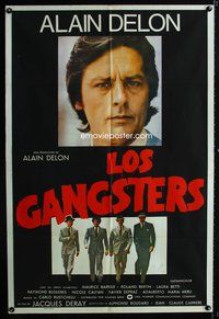 3t663 GANG Argentinean movie poster '77 Jacques Deray, close up of Alain Delon!