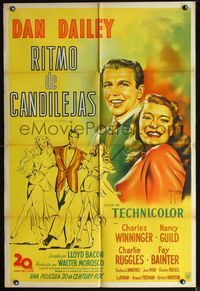 3t665 GIVE MY REGARDS TO BROADWAY Argentinean movie poster '48 artwork of Dan Dailey & Nancy Guild!