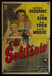 3t671 GREEN SCARF Argentinean poster '54 artwork of blind/deaf/mute Kieron Moore & wife Ann Todd!
