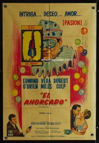 3t679 HANGED MAN Argentinean movie poster '65 Don Siegel, Robert Culp, cool clown artwork!