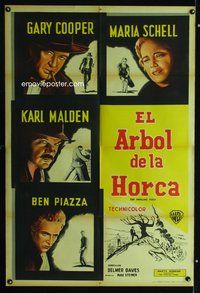 3t680 HANGING TREE Argentinean movie poster '59 Gary Cooper, Maria Schell, Karl Malden, Ben Piazza