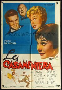 3t726 MATCHMAKER Argentinean poster '58 Shirley Booth, Shirley MacLaine, Anthony Perkins, Paul Ford
