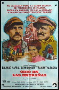 3t741 MOLLY MAGUIRES Argentinean poster '70 Sean Connery, Richard Harris, Martin Ritt, coal miners!