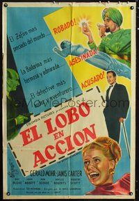 3t749 NOTORIOUS LONE WOLF Argentinean movie poster '46 detective Gerald Mohr, Janis Carter